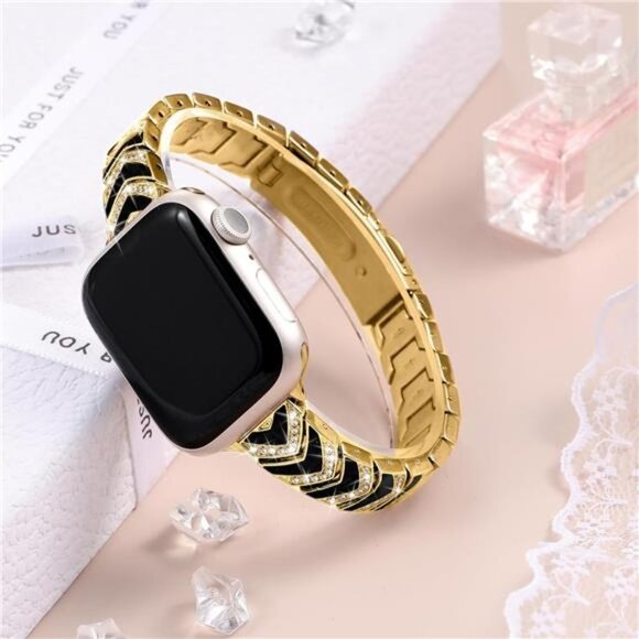 NEW Luxury Gold+Black Apple Watch Band main image 4